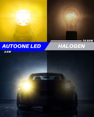 AUTOONE amber 360° illumination enhances visibility for turn signals and markers.