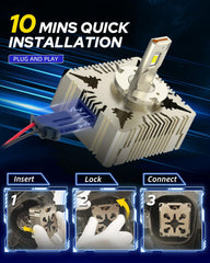 Installing AUTOONE D5S bulbs is quick with plug-and-play design