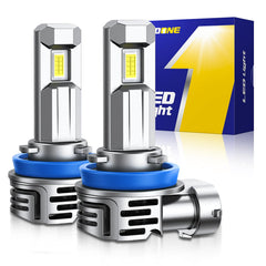 AutoOne H11 bulbs front view for quick plug-and-play replacement.