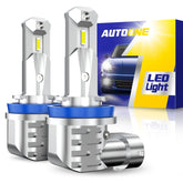 AUTOONE H8/H11/H16 LED bulbs front view with bright daylight-like output for visibility