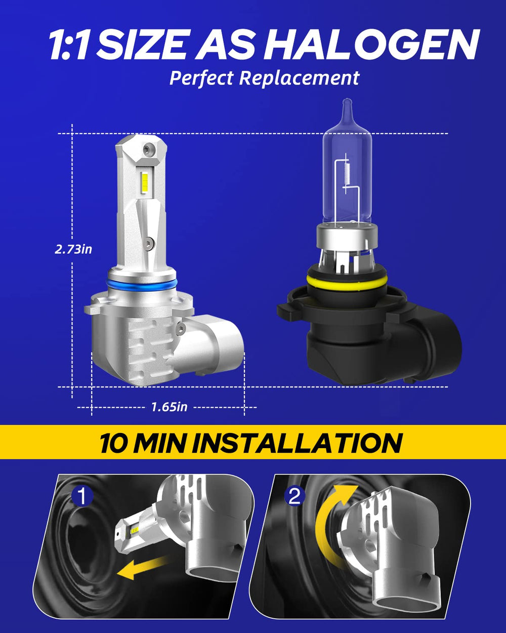 AutoOne HB4/9006 installation demo with plug-and-play fit