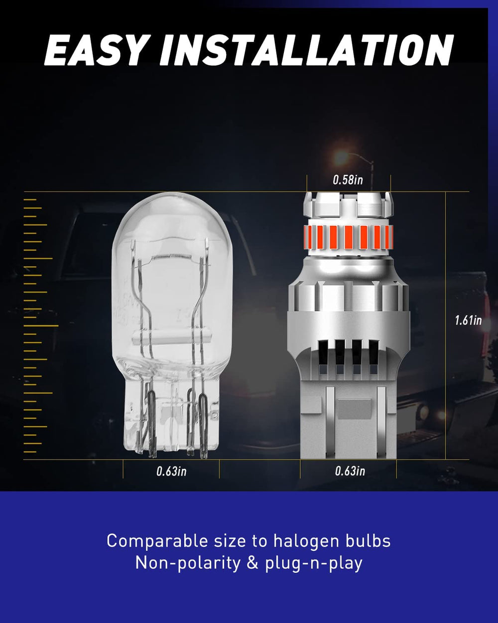 AUTOONE long-life LEDs provide up to 50,000 hours of service.