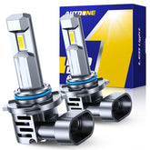 AUTOONE upgraded 9005 HB3 fog bulbs close-up for enhanced nighttime visibility.