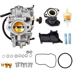 Autoparts carburetor replacement for Yamaha Big Bear 350 from a front view, promoting throttle control