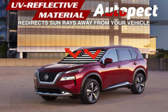 Autopect shade includes a storage pouch for easy stow-and-go.