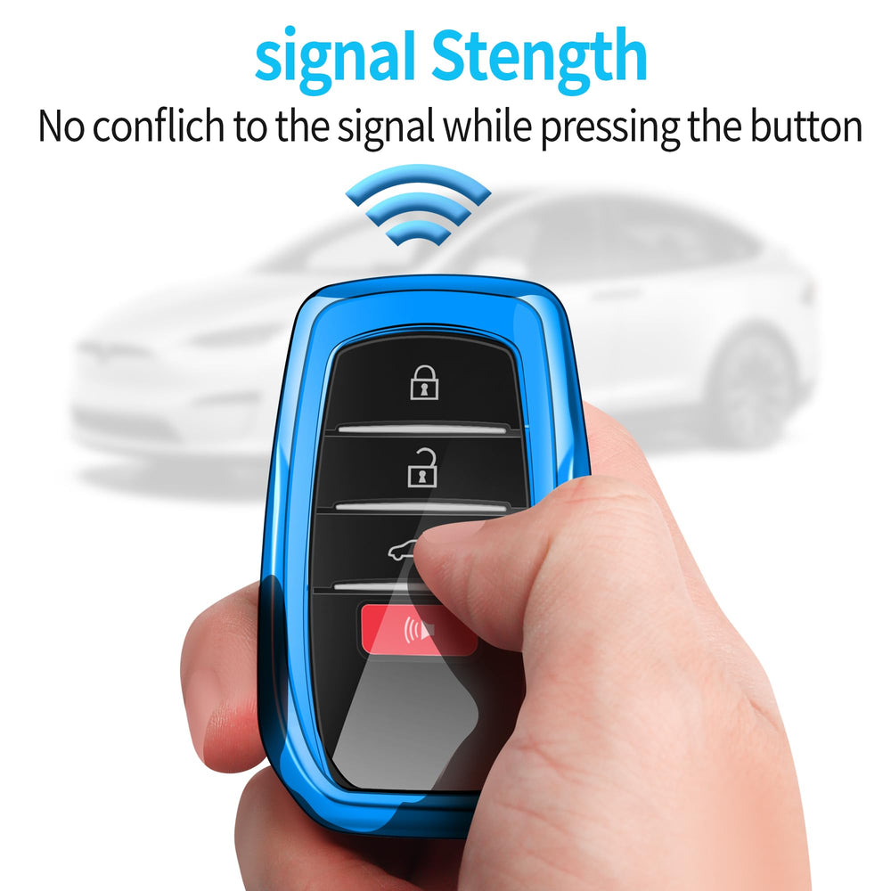 Autophone blue fob cover on Highlander cross model highlighting compatibility.