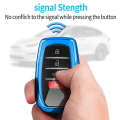 Autophone blue fob cover on Highlander cross model highlighting compatibility.