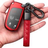 Autophone Jeep key fob cover in red with soft TPU protection for Grand Cherokee keys.