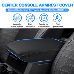 Autorder armrest-cover in durable leather guarding the Tacoma armrest from scratches
