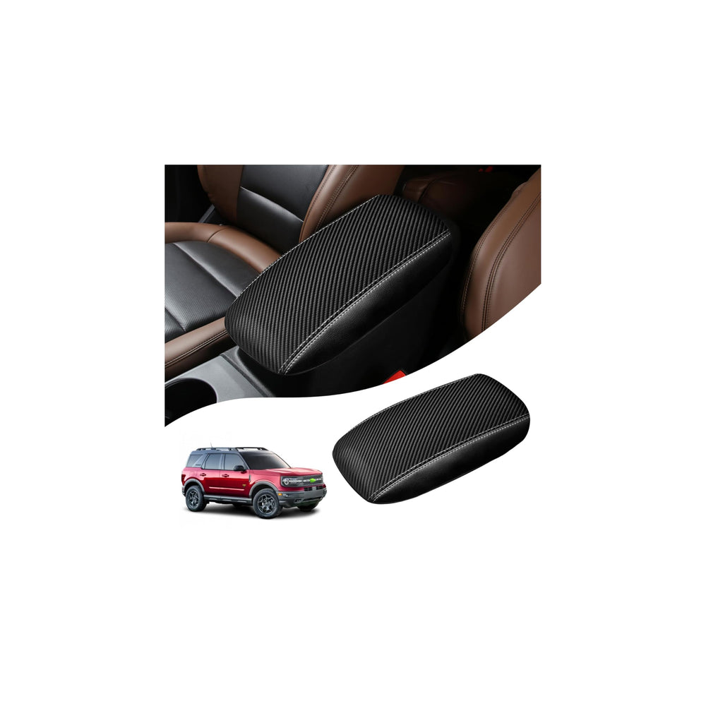 Autorder Bronco Sport center-console cover with carbon fiber texture protects from scratches