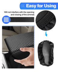 Autorder center console cover installation demonstrates secure fit without lid interference.
