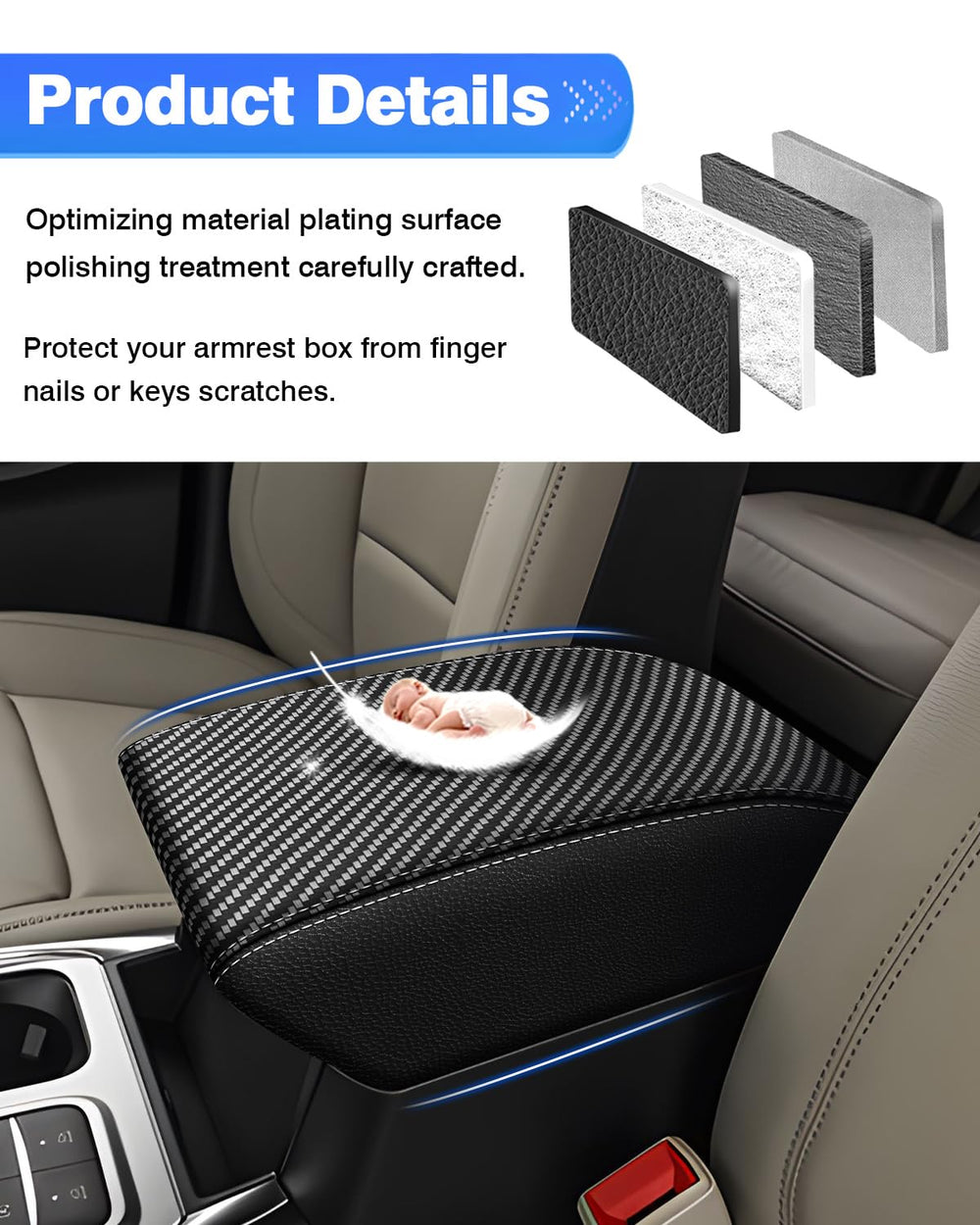Autorder center console cover waterproof design enables easy cleaning.