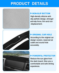 Autorder dash cover easy-install no-adhesive design keeps dashboard pristine.