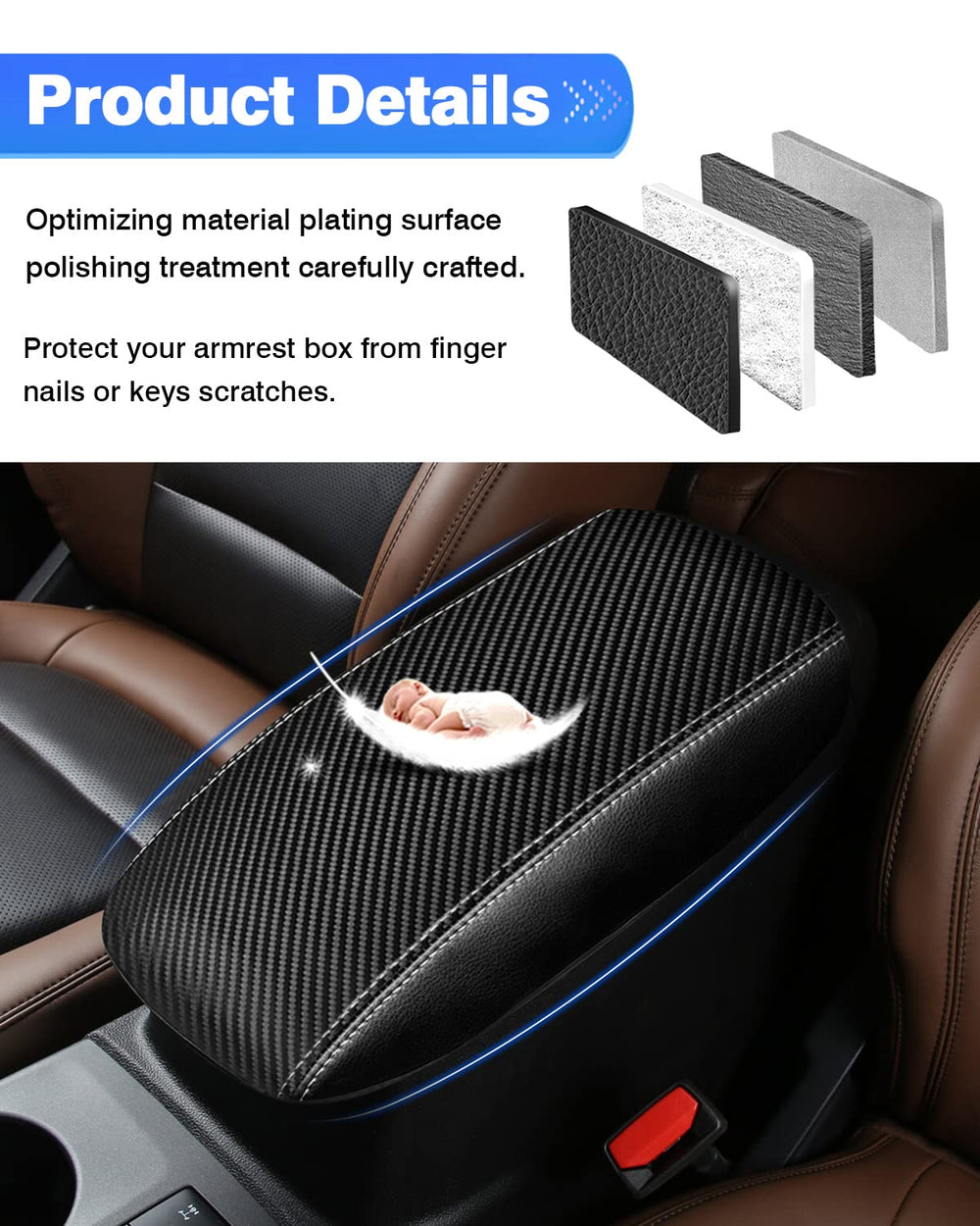 Autorder Escape center-console cover with carbon fiber look guards surface