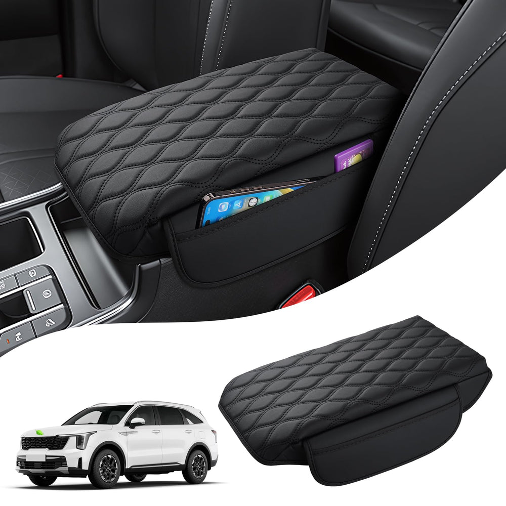 Autorder Sorento center console cover in Napa leather for scratch protection