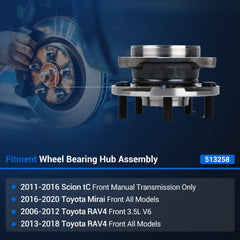 Autoround 513258 front hub assembly for Toyota RAV4 (2013-2018) ensures reliable braking signals.