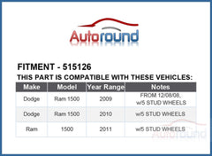 Autoround 515126 front wheel hub with 5.5in bolt circle, reliable rotation.
