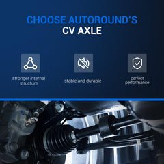 In-car installation demo of Autoround 666431 CV axle, precise alignment.