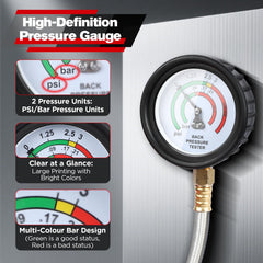 Autory 2.5-inch gauge displays PSI and BAR for quick readings.