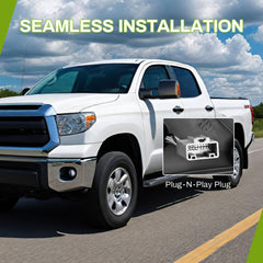 Driver-side Autosaver88 mirror provides improved rearward field of view.