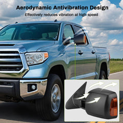 Passenger-side Autosaver88 mirror complements broader visibility while towing.