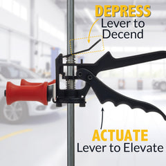 AUTOSOLO spring actuator enables one-handed lock and release during maintenance.