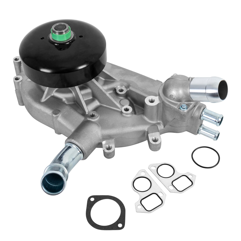 AUTOSTARSHIP water pump front view with aluminum housing for durability.