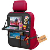AutoUS car backseat organizer with tablet holder keeps devices within easy reach
