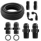 Autoutfit AN6 15ft black braided hose for durable transmission lines