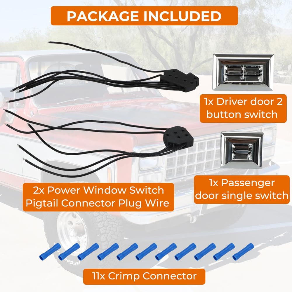 Eleven crimp connectors included for secure, durable wiring connections.