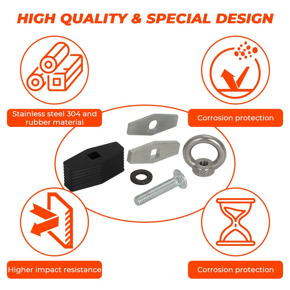 AUTOVIC bed anchors supporting M8 holes for easy installation