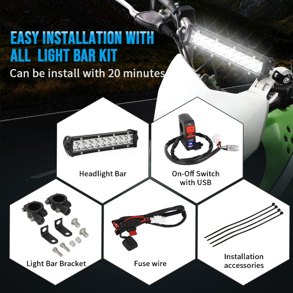 AUTOVIC double-row lamps deliver bright, wide coverage for trail visibility.