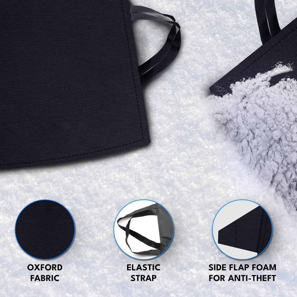 Waterproof, multi layered material protects from snow, rain, and frost.