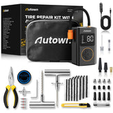 AUTOWN 54PCS tire repair kit case, organized for quick roadside tire fixes.