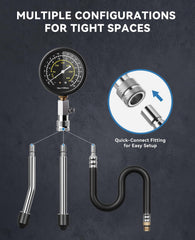 AUTOWN extension hose enables flexible positioning during on-car compression checks.
