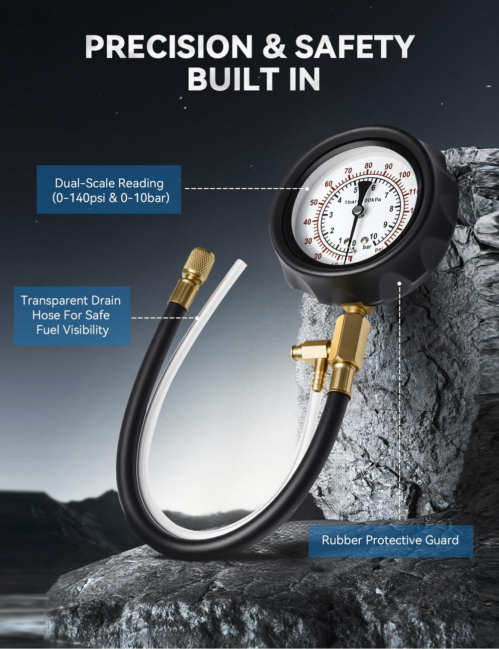 AUTOWN quick-release hoses for safe, fast fuel pressure testing