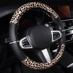 AUTOYOUTH leopard steering wheel cover with crystal rhinestones adds sparkling style