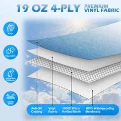 Autozen heavy-duty 19oz vinyl material delivers durable RV awning protection