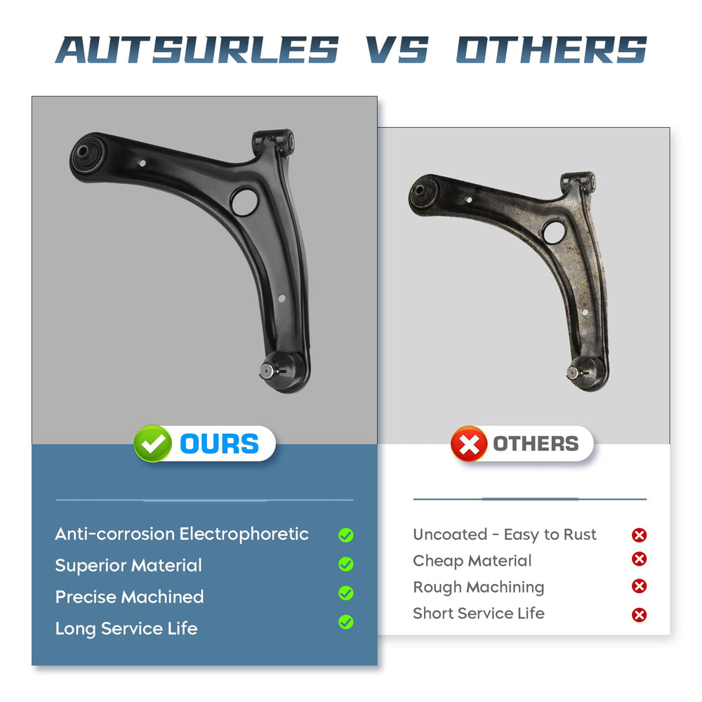 Autsurles front lower control arm assembly kit, complete replacement for easy install.