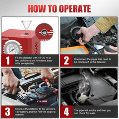 AUTTOPS built-in air pump—self-contained leak testing without external air.