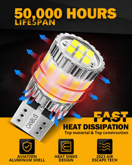 Auxbeam 194 LED bulbs 12-24V design to minimize electrical issues