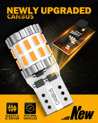 Auxbeam 194 LED bulbs illuminate the glove box with steady amber light.