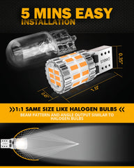 Auxbeam 194 LED bulbs for map light deliver crisp amber illumination.