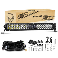 Auxbeam 22-inch LED light bar front view for strong night illumination on off-road trips