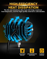 Auxbeam amber fog light pod passenger-side installation for improved night visibility.