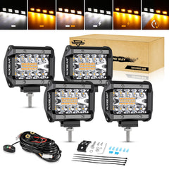 Auxbeam 4Inch LED pods amber white fog light improves fog visibility
