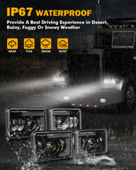 Auxbeam 4x6 LED headlights quick-install kit for effortless plug-and-play