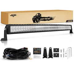 Auxbeam 50-inch curved LED light bar front view enhances off-road visibility.