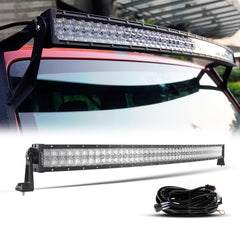 Auxbeam 50-inch light bar front view improves long-range visibility for off-road driving.