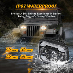 Auxbeam 5x7 headlight PC lens delivers clear transmission and scratch resistance
